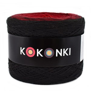 Gradient yarn cake KOKONEK Soft 165 Lady in RED / 100% soft acrylic / KOKONKI ombre yarn image 3