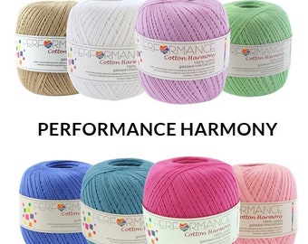 Performance Harmony / Fil de coton mercerisé / Laine à crocheter / Dentelle / 100 g / 560 m