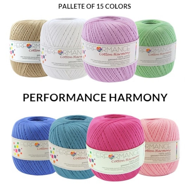 Performance Harmony  / Mercerized cotton yarn / Crocheting yarn / Lace / 100 g / 560 m