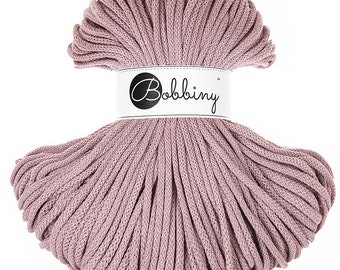 PREMIUM 5mm Bobbiny Mauve Cavo di cotone Premium / 100 metri (108 yrad) / Cavo di cotone intrecciato, corda macrame, corda macrame, fatto a mano, fai da te