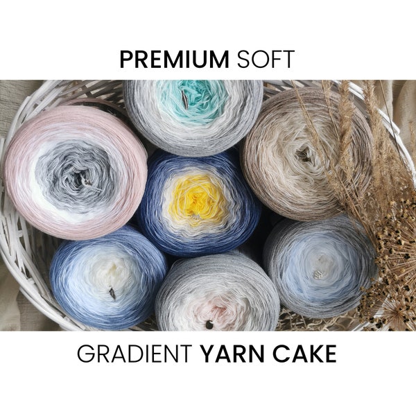 Soft PREMIUM Gradient Yarn Cake - KOKONKI / Palette de couleurs / Laine KOKONKI ombrée