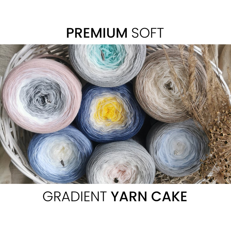 Soft PREMIUM Gradient Yarn Cake KOKONKI / Palette de couleurs / Laine KOKONKI ombrée image 1