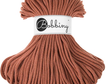 PREMIUM 5mm Bobbiny Terracotta Premium cotton cord / 100 meters(108 yrads) / Braided cotton cord, macrame rope, macrame string, handmade,diy