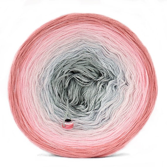 Apricot Pink Ombre Yarn Cake – 50/50 Cotton Acrylic, KOKONKI B041