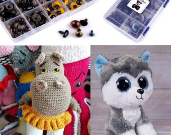 Augen und Nasen Set für Spielzeug / Amigurumi Tiere Augen und Nasen / 4 Mischungen