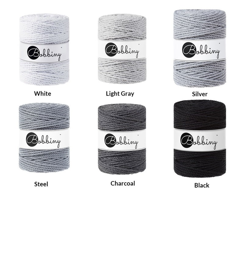 PREMIUM 5mm Bobbiny 3PLY / 100 meters / Braided cotton cord, macrame rope, macrame string, handmade, diy zdjęcie 6