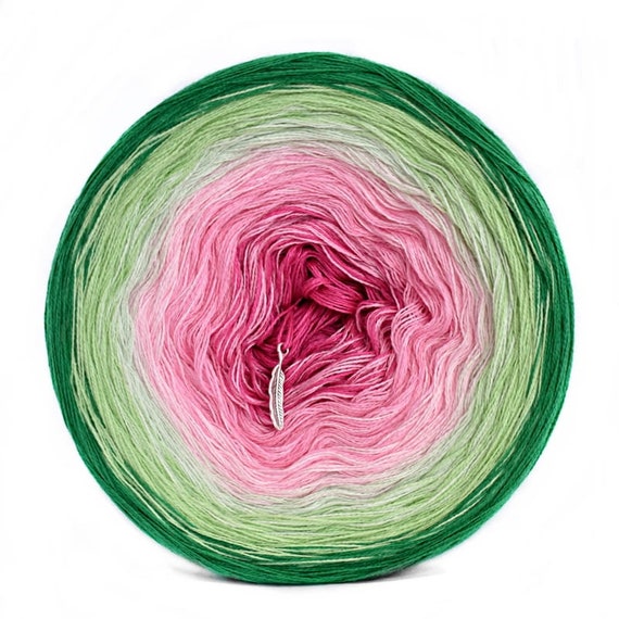Watermelon Ombre Yarn Cake – 50/50 Cotton Acrylic, 3-4 Ply