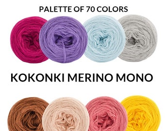 KOKONEK Merino mono / 250 m / 50/50  Merino wool Acrylic / KOKONKI cake yarn