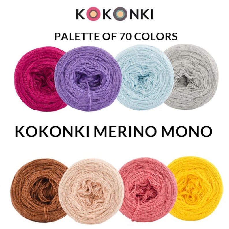 KOKONEK Merino mono / 250 m / 50/50 Merino wool Acrylic / KOKONKI cake yarn imagem 1
