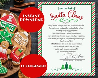 Personalized Christmas Letter From Santa Claus - Digital Download