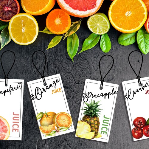 Custom Juice Bar Labels Fruit Mimosa Party Juice Tags - Etsy