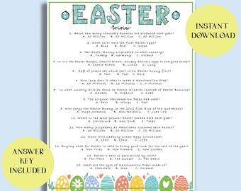 Easter Trivia Game | Adult Easter Day Trivia Game | Printable Easter Party Game | INSTANT DOWNLOAD