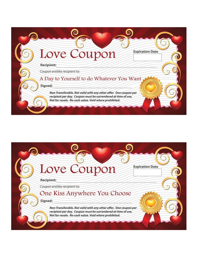 INSTANT DOWNLOAD Printable Love Coupons Book. DIY Adult - Etsy