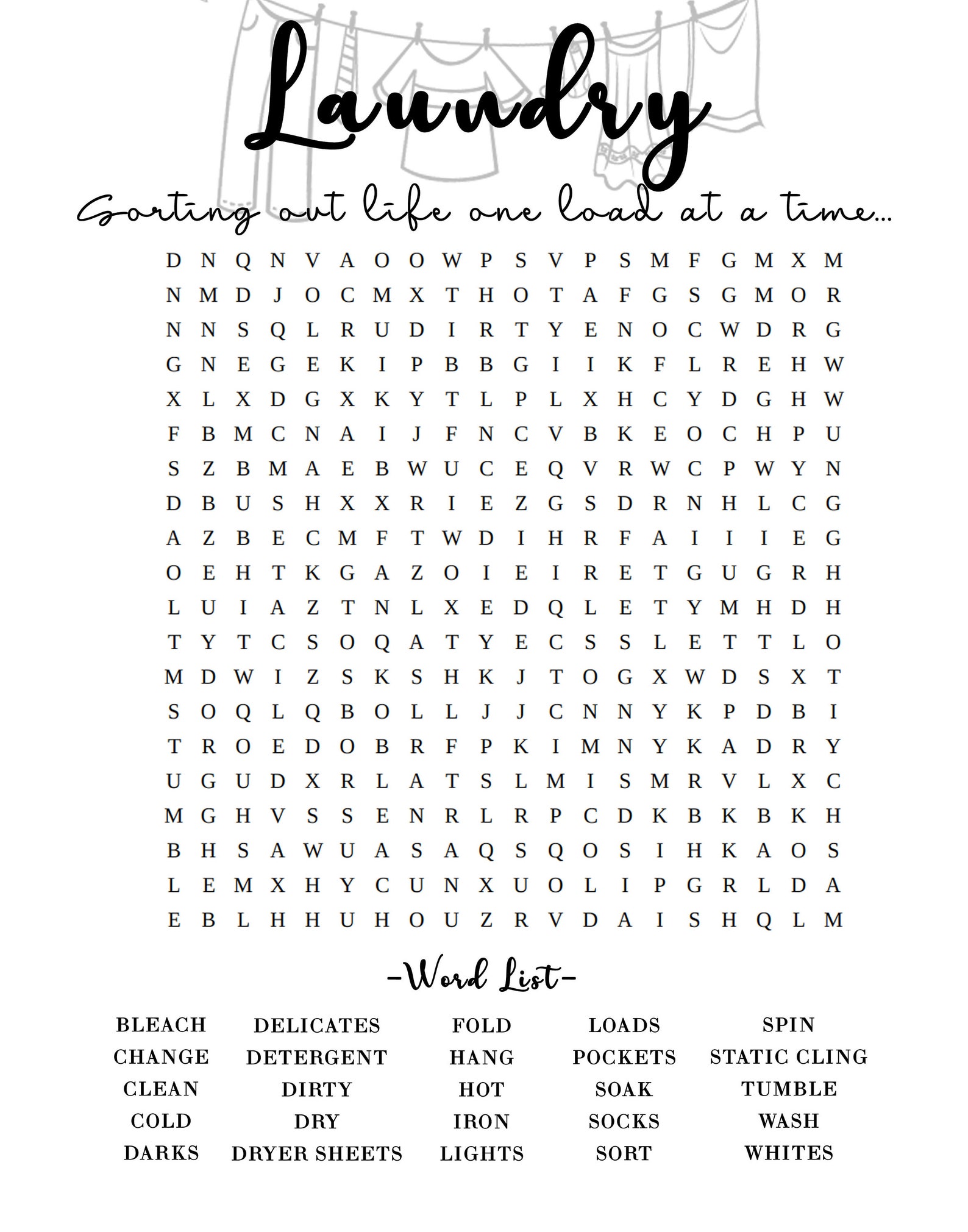 Custom Printable Word Search, Word Search, Custom, Wedding Word Search ...