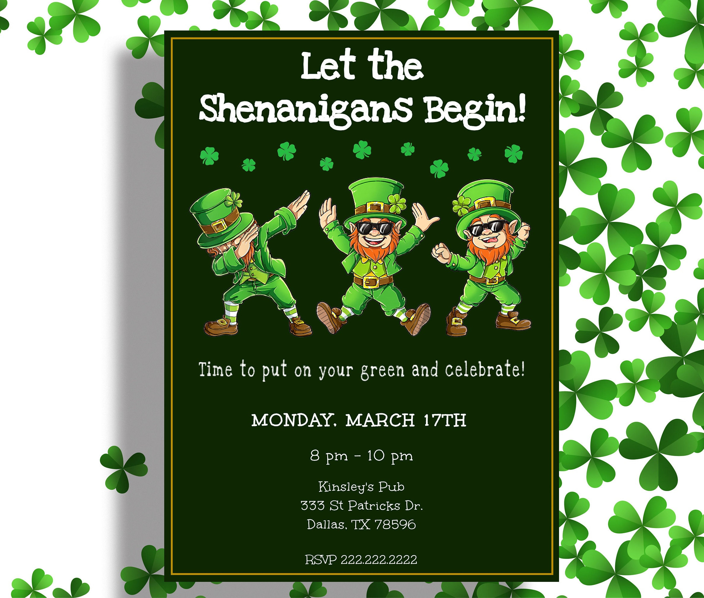 St Patricks Day Dance Flyer Set – Simple Desert Designs