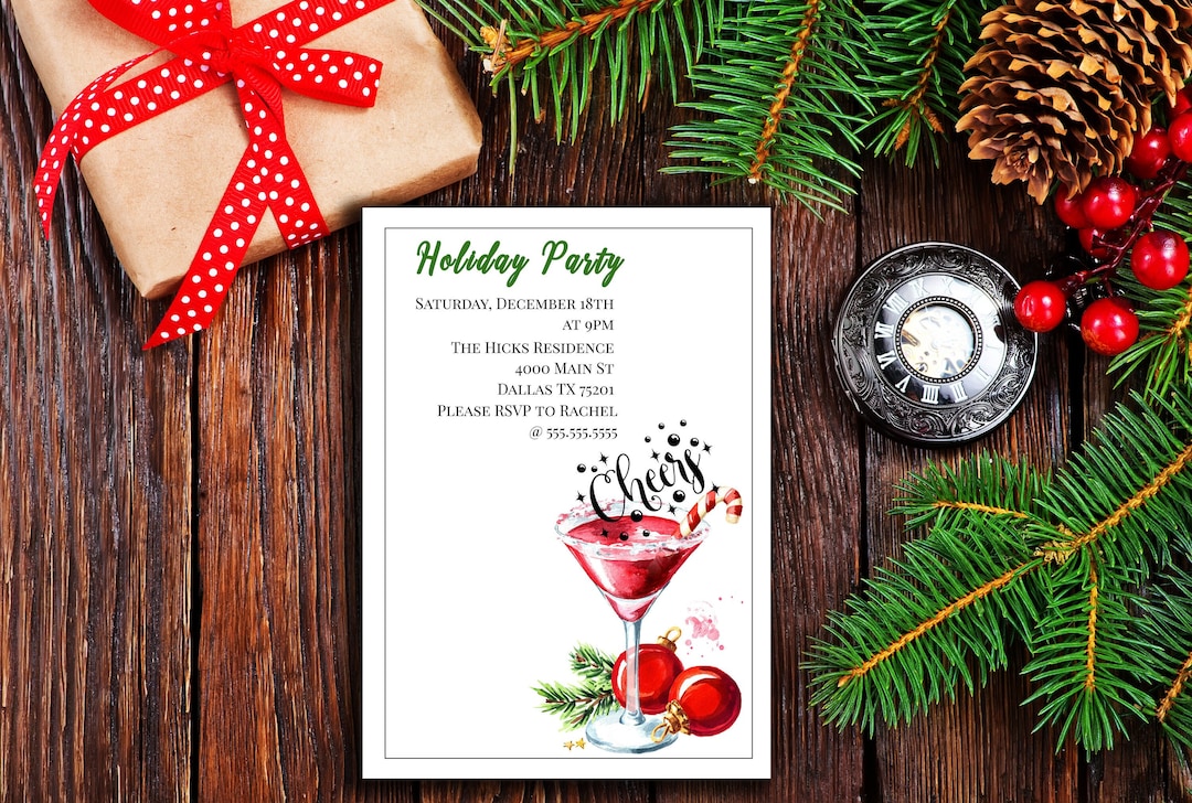 Custom Christmas Party Invitations Christmas Invitation Etsy