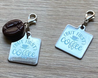 But First, Coffee Charm: Coffee Bean Planner Clip or Bookmark