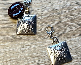 Coffee Is Always a Good Idea Charm: Coffee Bean Planner Clip or Bookmark