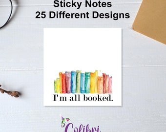 Book Lover Sticky Notes: 25 Unique Designs in Each Pad