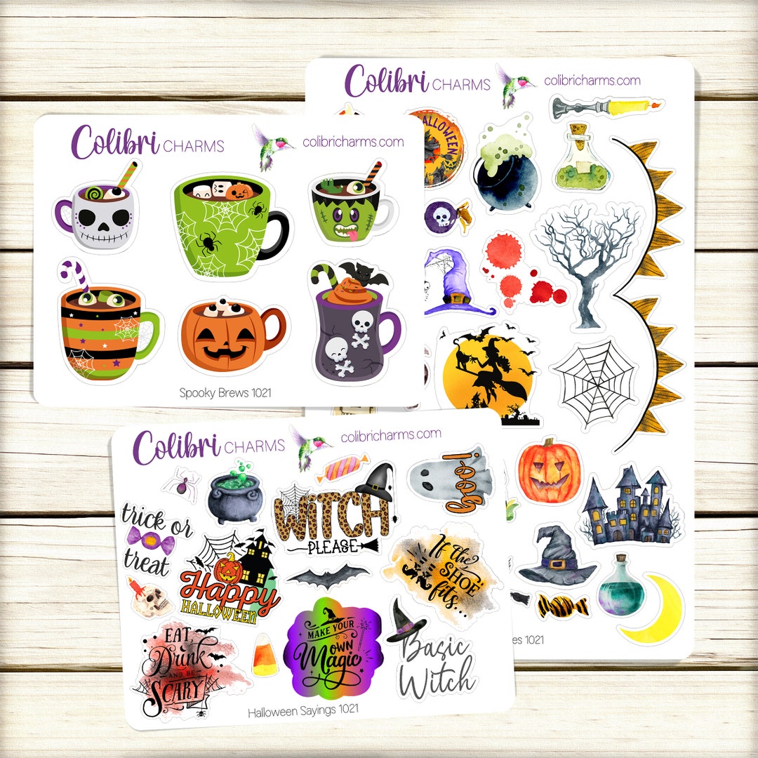 Spooky Halloween Planner Stickers | Matte Sticker Paper - Etsy