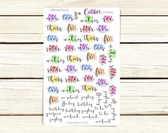 Colorful Clouds Days of the Week Planner Stickers | Spring DOTW Stickers | Colorful Daily Stickers | Seasonal Planner Stickers
