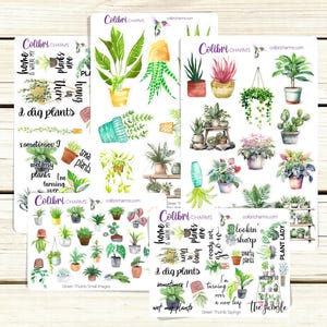 Stickers pouces verts, carnet de notes pour les amoureux des plantes, Stickers maman plante, Stickers plante d'intérieur, Stickers agenda saisonnier