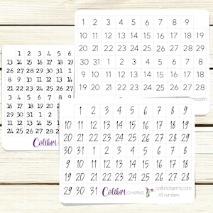 Numbers Stickers | Monthly Stickers | Date Covers | Date Stickers | Seasonal Planner Stickers
