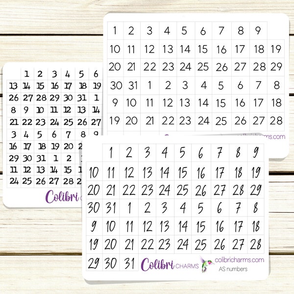 Numbers Stickers | Monthly Stickers | Date Covers | Date Stickers | Seasonal Planner Stickers