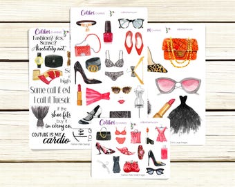 Fashion Plate Stickers, Haute Couture Planner Stickers