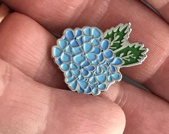 Exclusive Hydrangea Enamel Pin | Floral Lapel Pin | Blue Flower Brooch