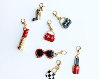 Fashion Charms: High Heel Bookmark, Red Handbag Stitch Marker