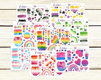 Pride Flags Stickers: LGBTQIA+ Planner Stickers