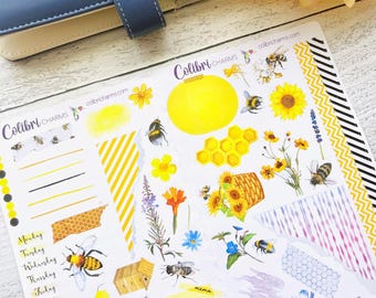 Buzz & Bloom Journal Kit: Pollinator Planner Stickers, Garden Journal