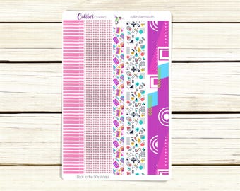 90s Nostalgia Washi Stickers, Retro Planner Tape, Neon Cassette Designs