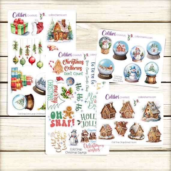 Christmas Planner Stickers Cold Snap Stickers Winter Planner Sticker Kit Seasonal  Planner Stickers 