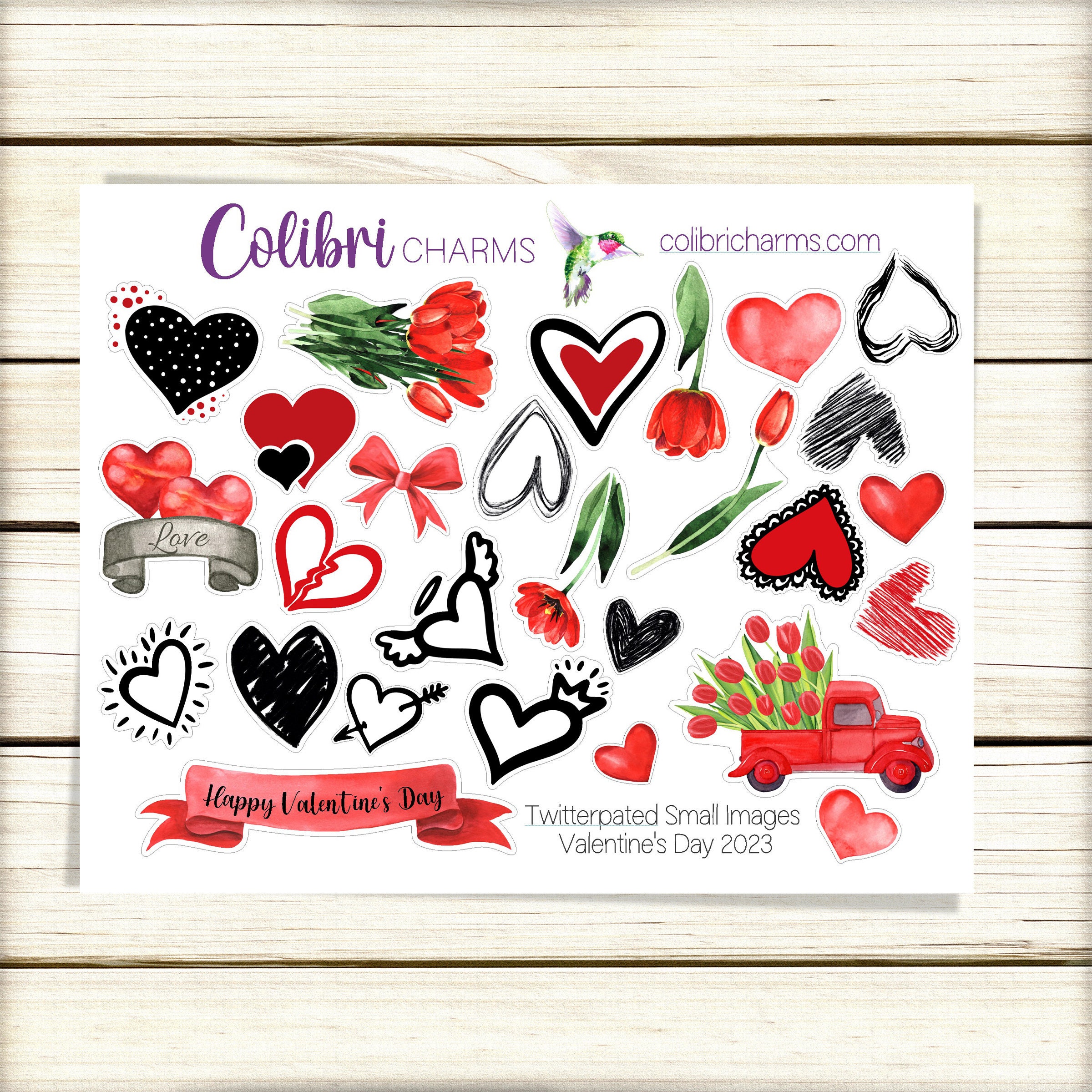 Valentine Box Planner Stickers, Twitterpated Stickers