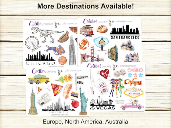 Destination Travel Stickers: USA City Scrapbook Stickers