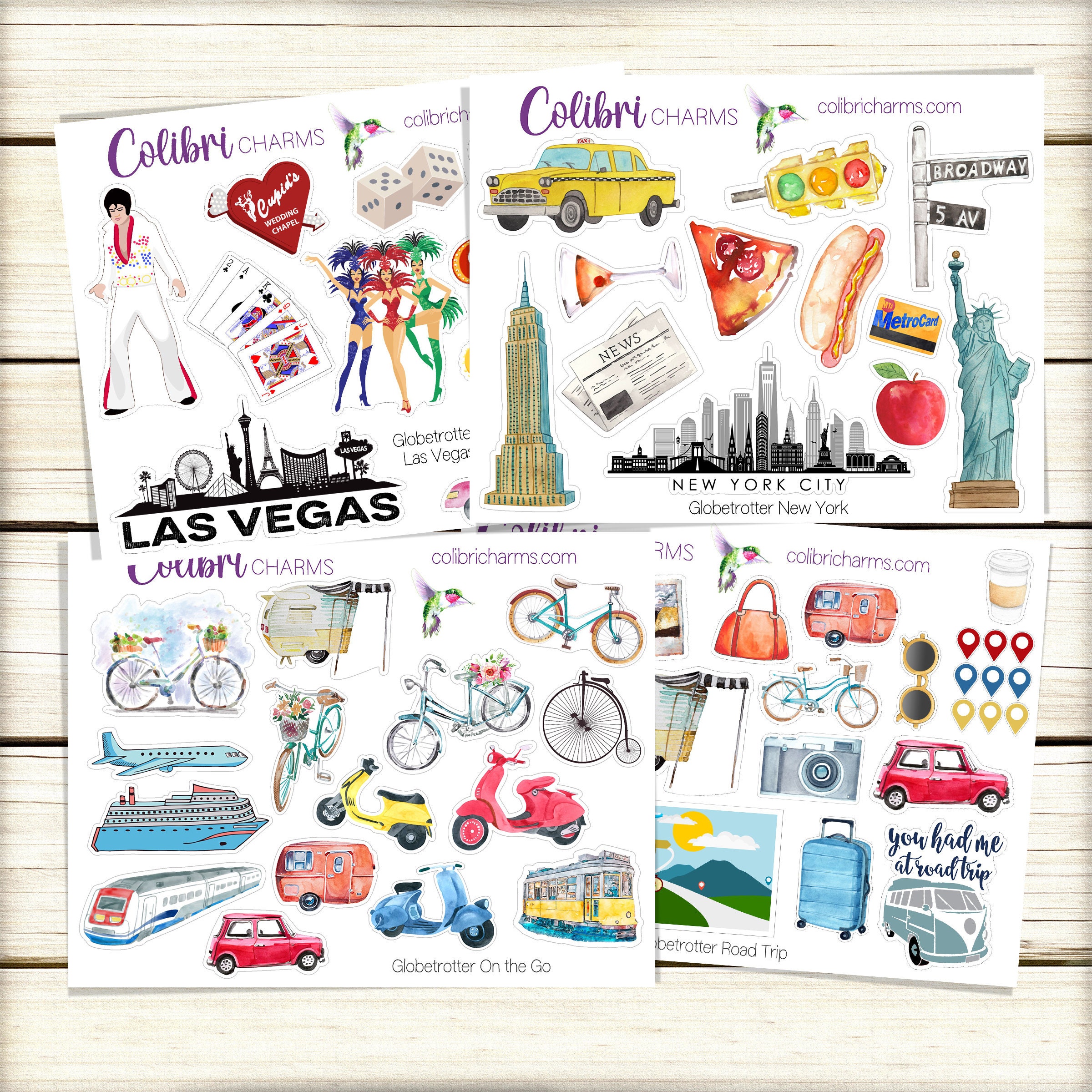 Road Trip, Travel Journal Stickers