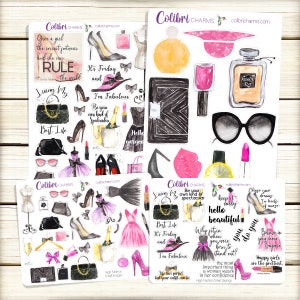 High Fashion Planner Stickers, Couture, Stylish Stickers, Runway Journal, Designer Decals, Luxury Brands