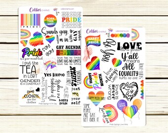 Pride Planner Stickers: LGBTQ+ Pride Month Quotes