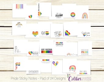 Gay Pride Sticky Notes: Snarky LGBTQIA+ Stationery (24 designs in 24-Sheet Pad)