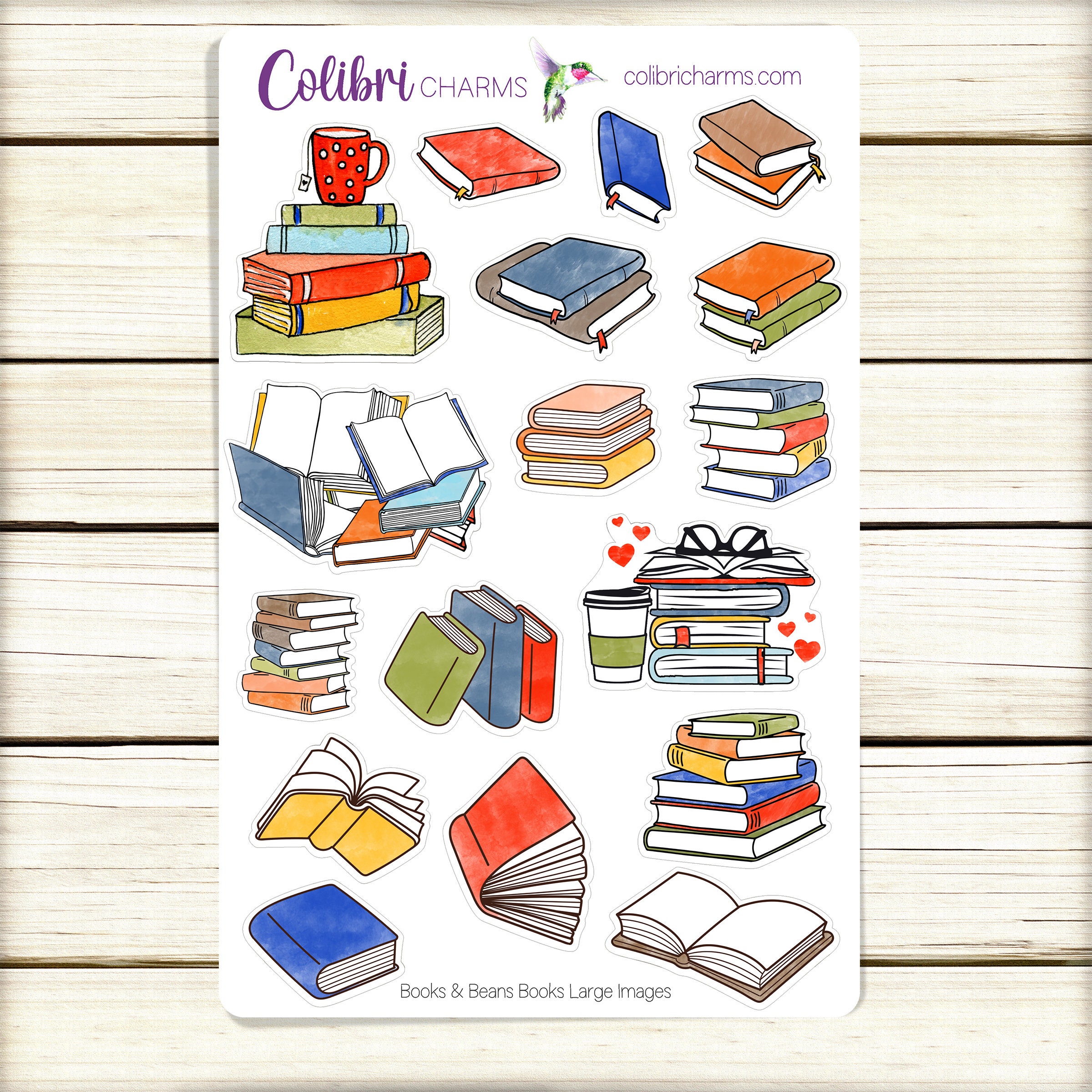 Books & Beans Planner Stickers, Reading Stickers, Coffee and Cats Planner  Sticker Kit