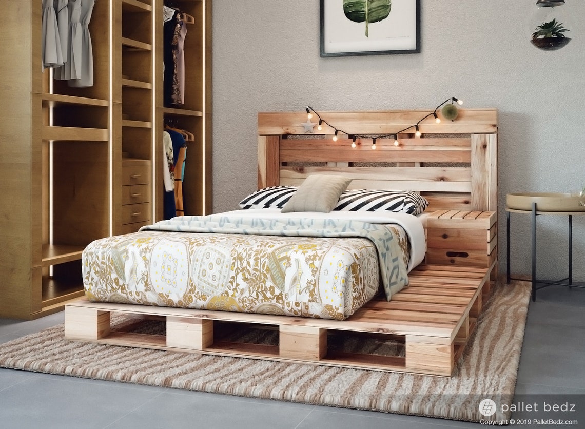Pallet Bed the Twin Size Includes Headboard and Platform Etsy