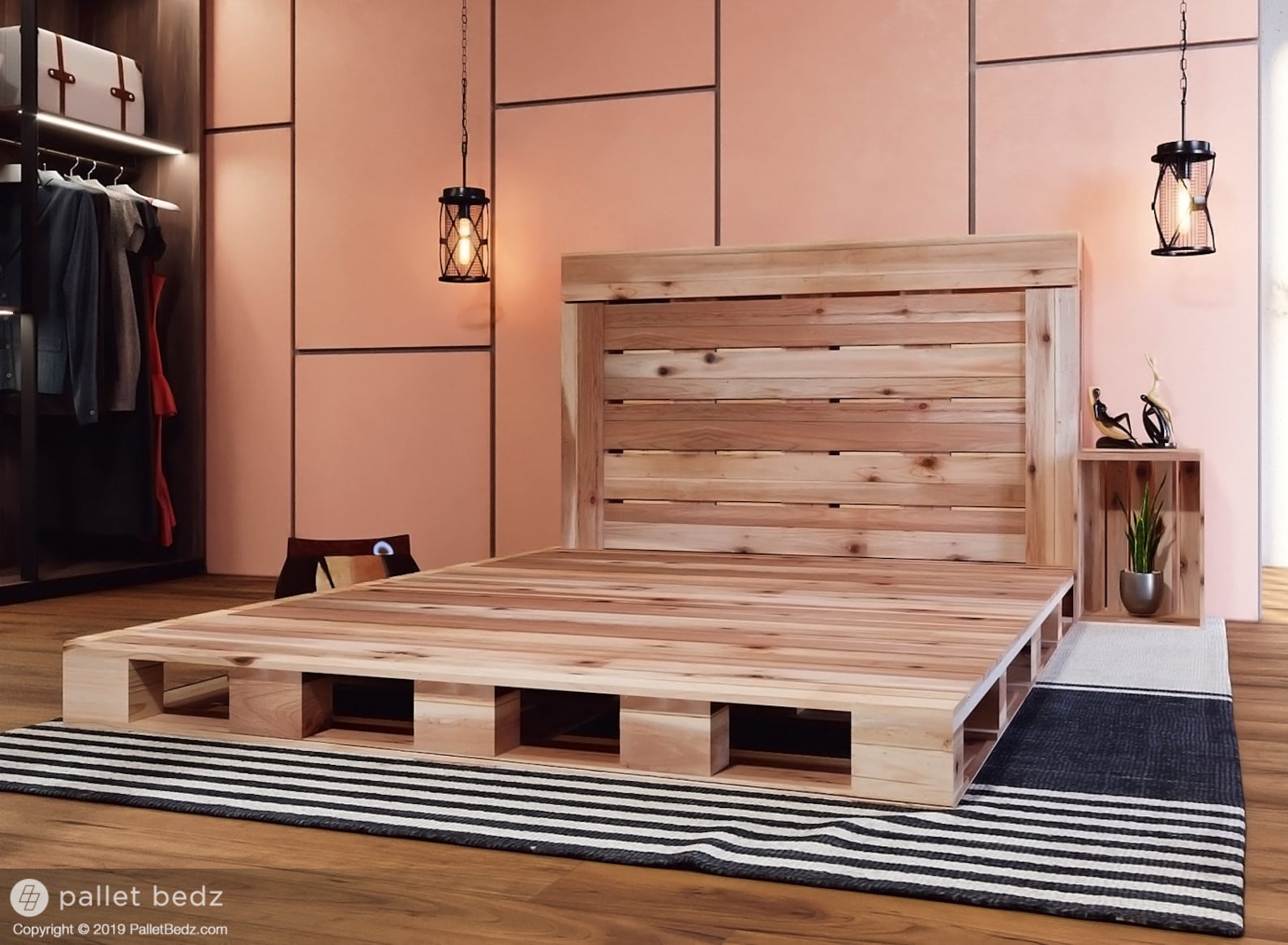 Pallet Bed the Queen Size Includes Headboard and Platform Etsy