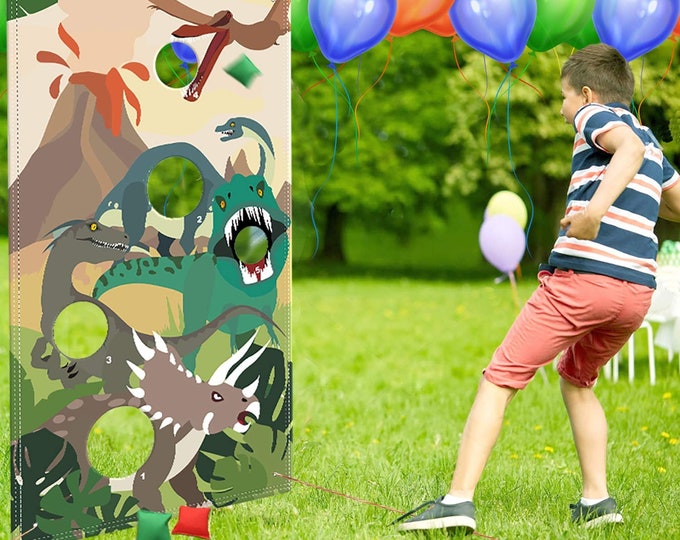 Bean Bag Dinosaur Toss Game Trex Jurassic Theme Kids Dino Etsy