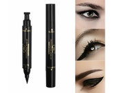 2in1 Winged Stamp Eyeliner Black Eyeliner Waterproof Makeup Cosmetic Eye Liner Pencil Liquid Women Black Eyeliner Pen Pencil