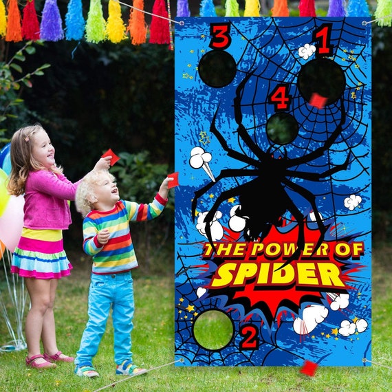 Bean Bag Spider Man Toss Game Kids Marvel Theme Avengers Etsy