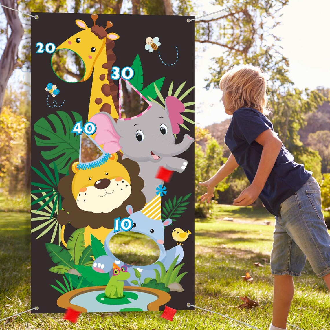 Bean Bag Jungle Animals Toss Game Carnival Kids Safari Zoo | Etsy