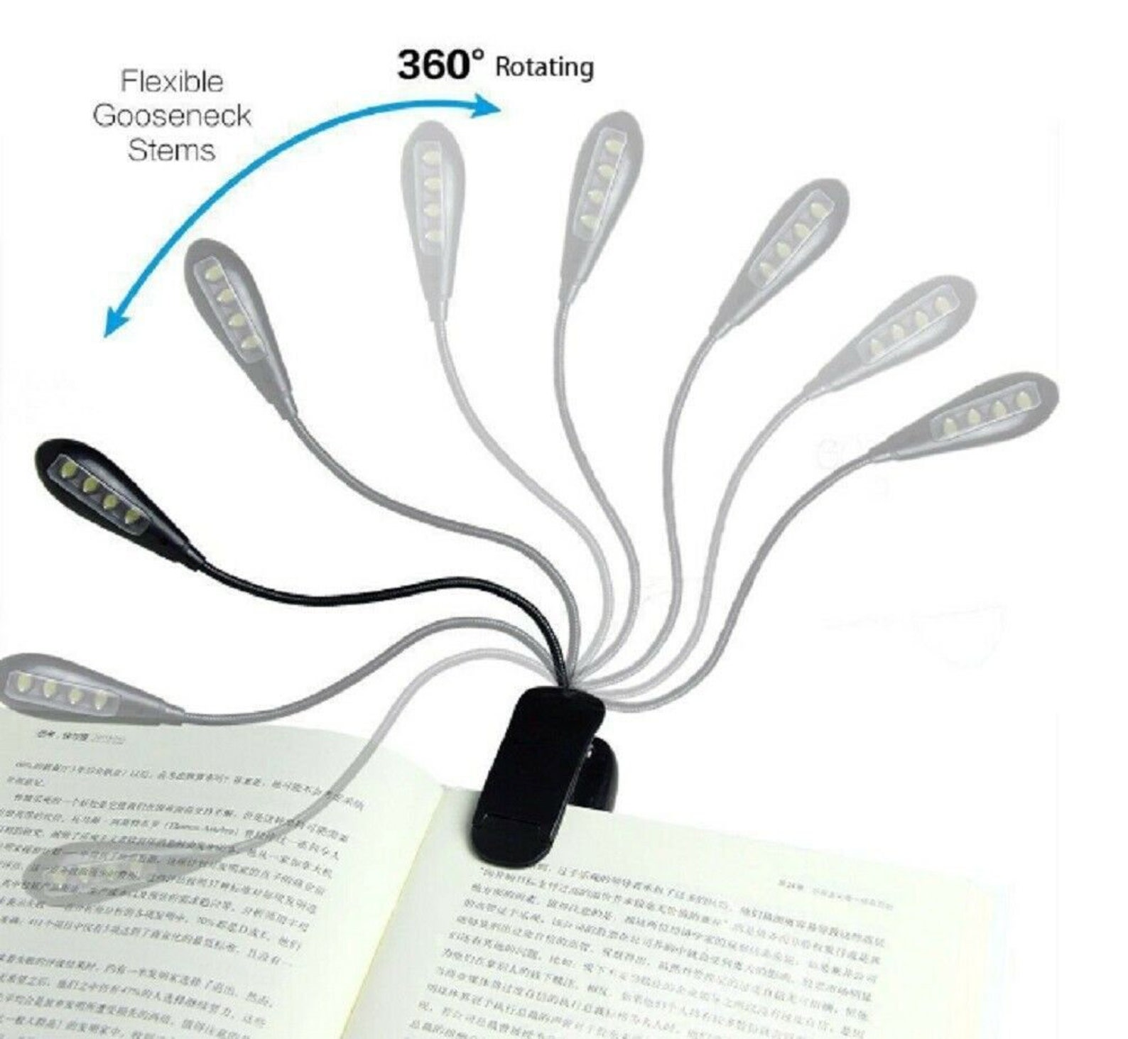 Reading Light Clip On Book Light Clip Light Portable Reading Etsy
