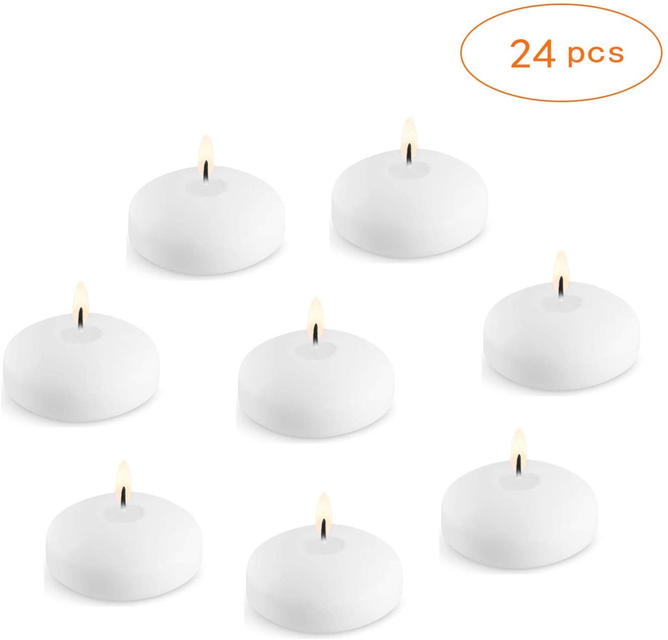 2 White Floating Candles Unscented Water Candle Set Etsy